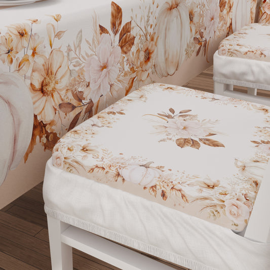 Coprisedia con Elastico Autumn Flowers Autunnale | Stampa 4K | 2 o 6 Pz