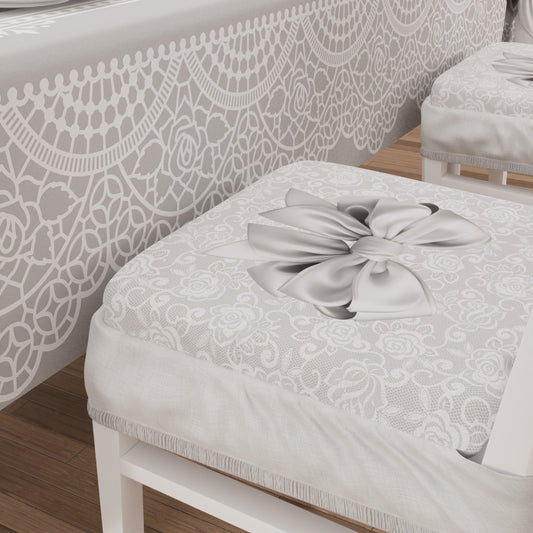 Coussins pour Chaises avec Élastique Housses de Chaise en Impression Numérique Noeud Gris