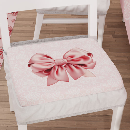 Coussins pour chaises avec élastique Housse de chaise en impression numérique Noeud rose