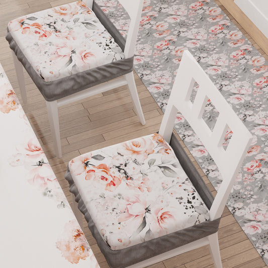 Coprisedia con Elastico Floreale-17 Grigio | Stampa 4K | Set 2 o 6 Pz