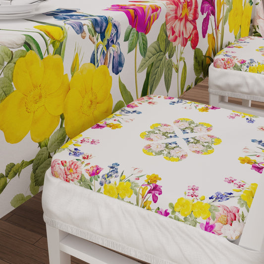 Coprisedia con Elastico Floreale-30 | Stampa Digitale 4K | Set 2 o 6 Pz
