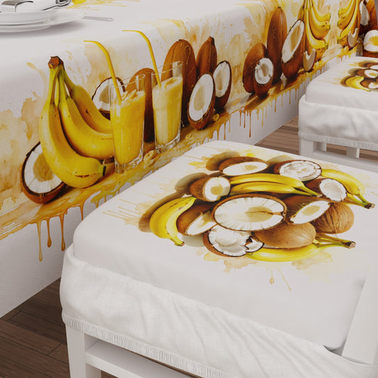 Coprisedia con Elastico Fruit Beige Cocco Banana | Stampa 4K | 2 o 6 Pz