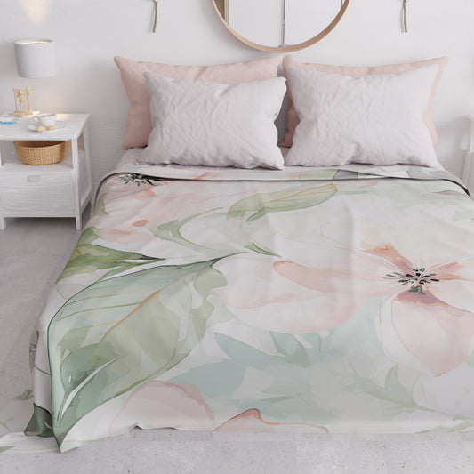 Copriletto Estivo, Coperta Leggera, Lenzuola Copriletto Floreale 04-143