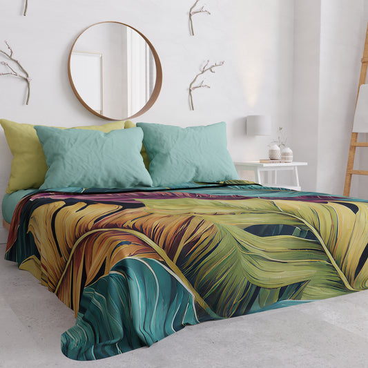 Copriletto Estivo, Coperta Leggera, Lenzuola Copriletto Floreale 04-199