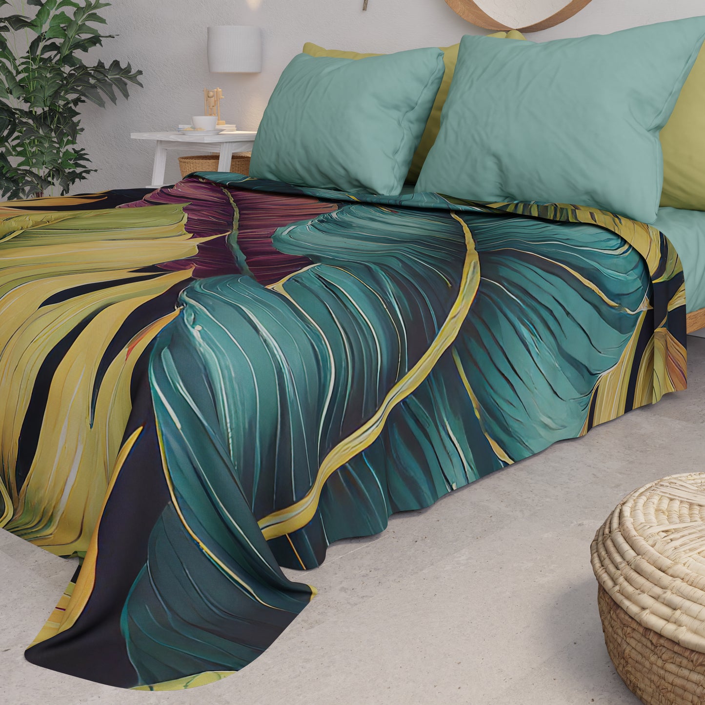 Boutis d'été, Couverture légère, Draps boutis fleuris 04-199
