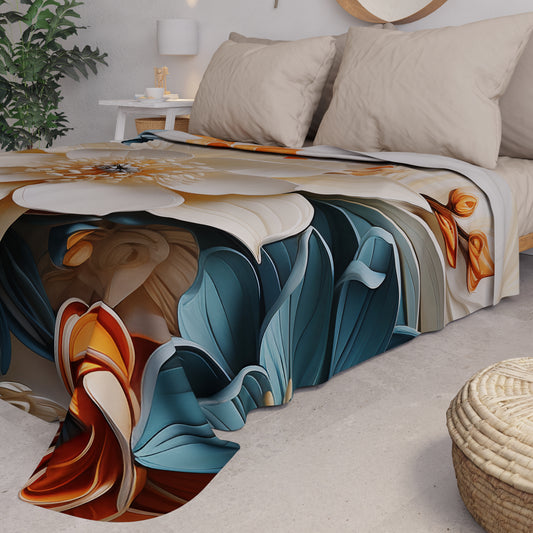 Copriletto Estivo, Coperta Leggera, Lenzuola Copriletto Floreale 05-10