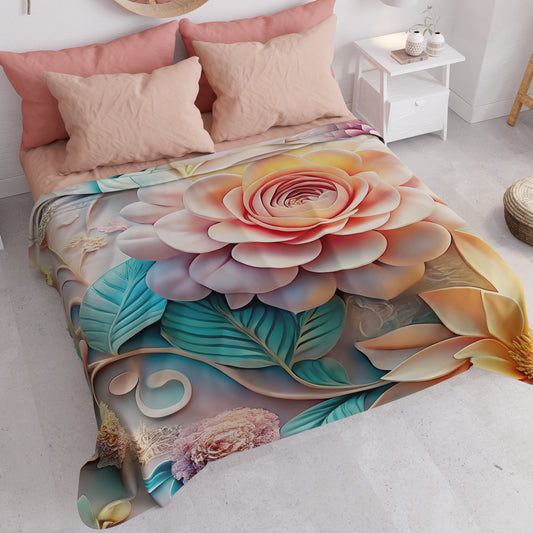 Copriletto Estivo, Coperta Leggera, Lenzuola Copriletto Floreale 05-11