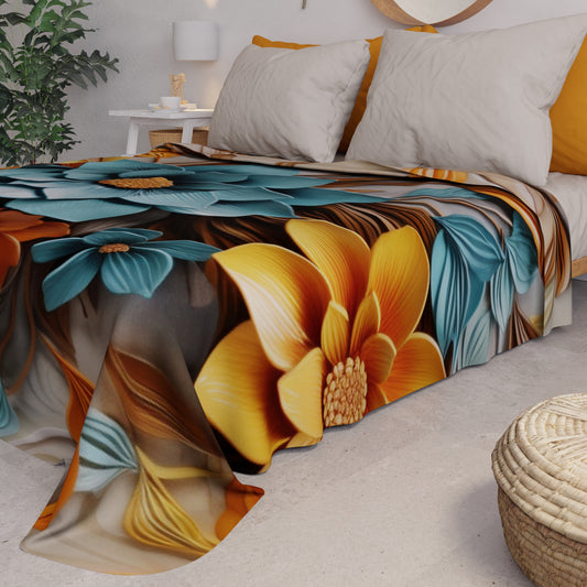 Copriletto Estivo, Coperta Leggera, Lenzuola Copriletto Floreale 05-16