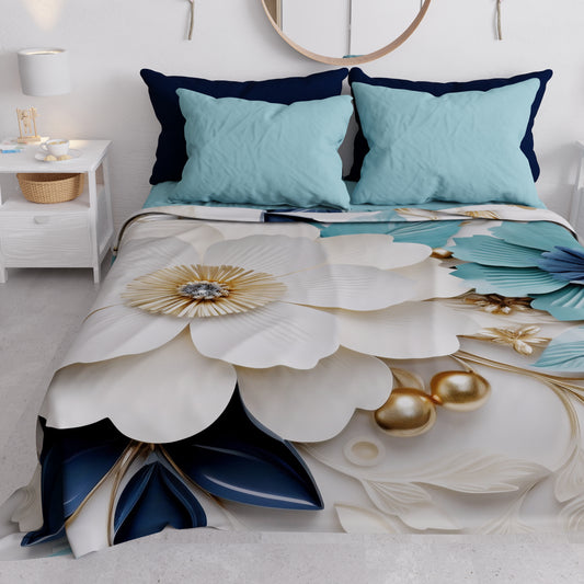 Copriletto Estivo, Coperta Leggera, Lenzuola Copriletto Floreale 05-19