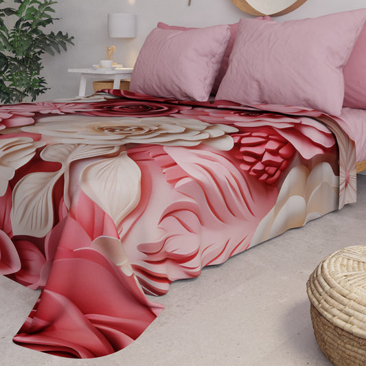 Copriletto Estivo, Coperta Leggera, Lenzuola Copriletto Floreale 05-3