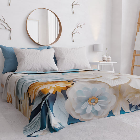 Copriletto Estivo, Coperta Leggera, Lenzuola Copriletto Floreale 05-5
