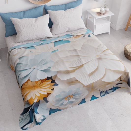 Copriletto Estivo, Coperta Leggera, Lenzuola Copriletto Floreale 05-5
