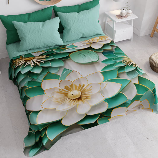 Copriletto Estivo, Coperta Leggera, Lenzuola Copriletto Floreale 05-7