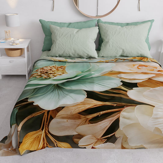 Copriletto Estivo, Coperta Leggera, Lenzuola Copriletto Floreale 05-9