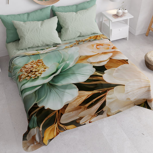 Copriletto Estivo, Coperta Leggera, Lenzuola Copriletto Floreale 05-9