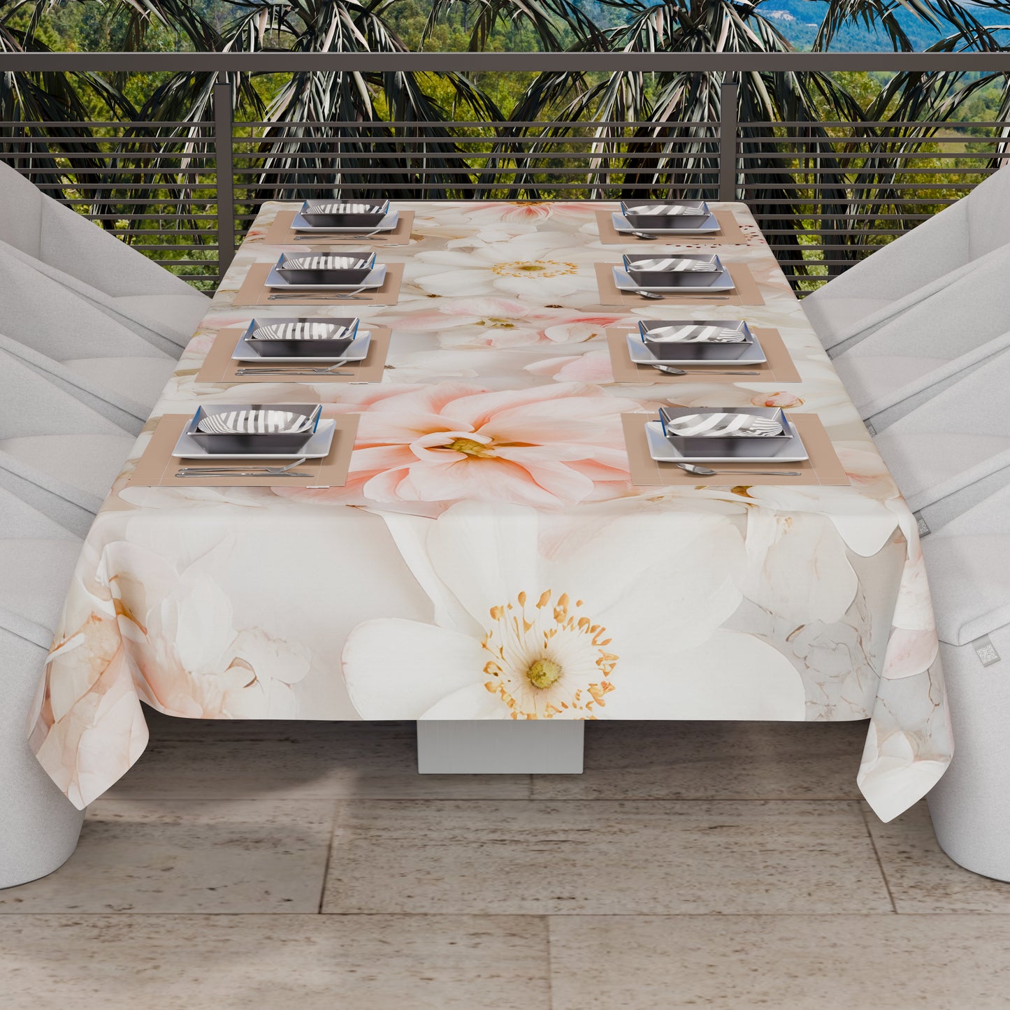 Drap housse pour canapé, couvre-lit, nappe et tout usage en microfibre | Motif floral 06-21