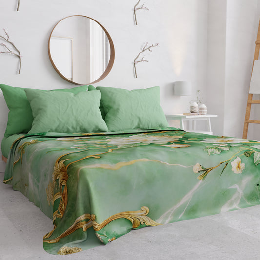 Boutis d'été, Couverture légère, Draps boutis floraux 06-3