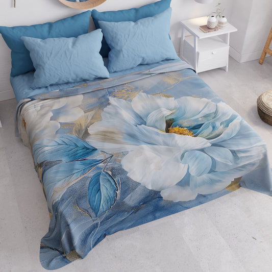 Copriletto Estivo, Coperta Leggera, Lenzuola Copriletto Floreale F13