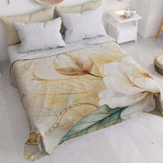Copriletto Estivo, Coperta Leggera, Lenzuola Copriletto Floreale F154