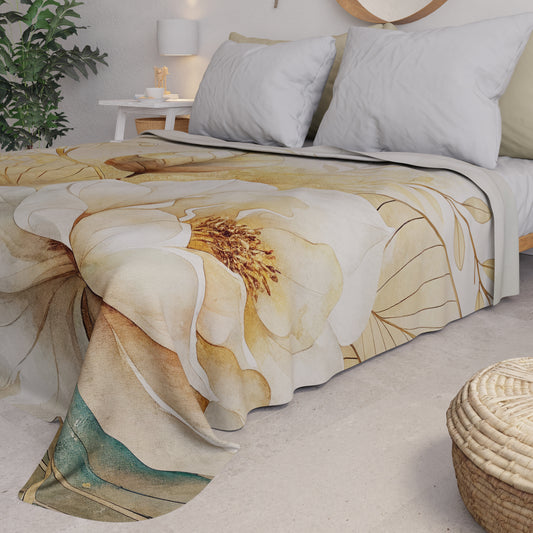 Copriletto Estivo, Coperta Leggera, Lenzuola Copriletto Floreale F154