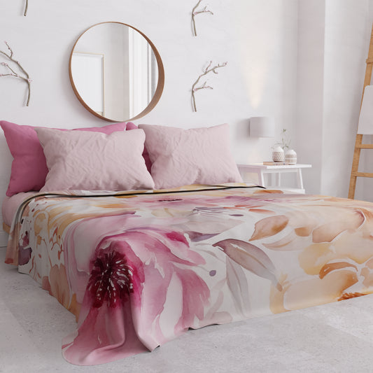 Copriletto Estivo, Coperta Leggera, Lenzuola Copriletto Floreale F2