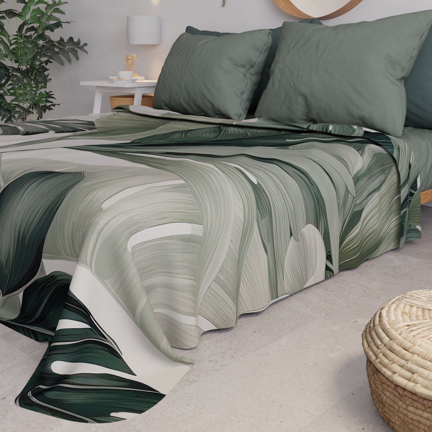 Copriletto Estivo, Coperta Leggera, Lenzuola Copriletto Floreale F4