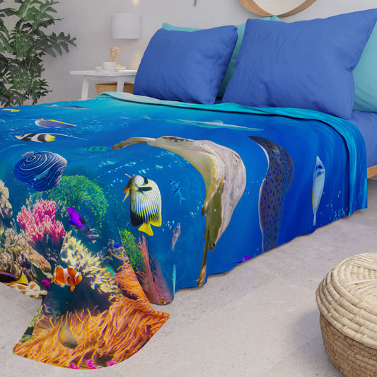 Copriletto Estivo, Coperta Leggera, Lenzuola Copriletto, Acquario