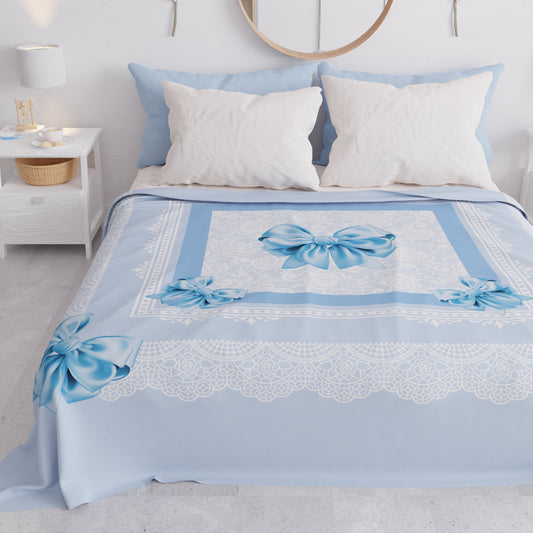 Copriletto Estivo, Coperta Leggera, Lenzuola Copriletto, Fiocco Celeste