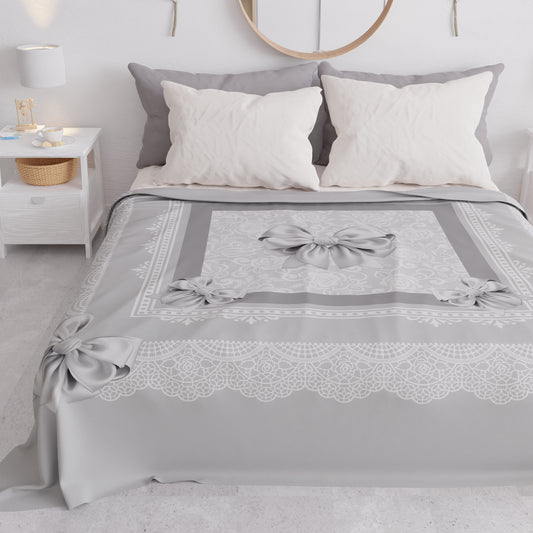 Copriletto Estivo, Coperta Leggera, Lenzuola Copriletto, Fiocco Grigio