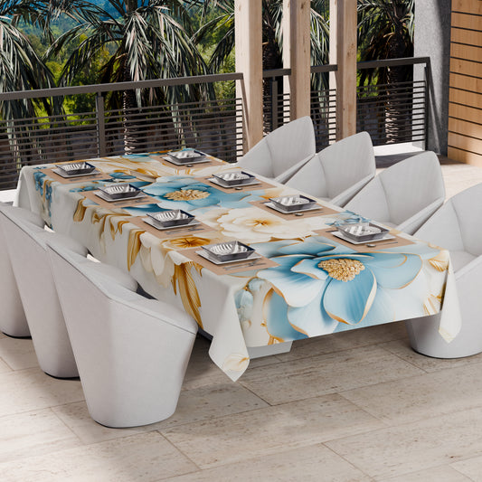 Telo Arredo Copridivano, Copriletto, Copritavolo e Copritutto in Microfibra | Fantasia Flower Ceramic 03
