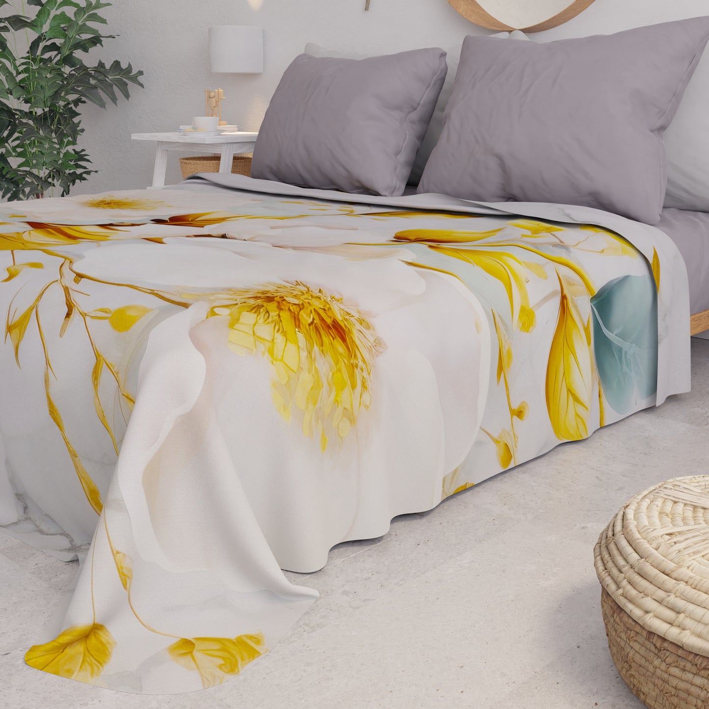 Copriletto Estivo, Coperta Leggera, Lenzuola Copriletto Flower Ceramic 01