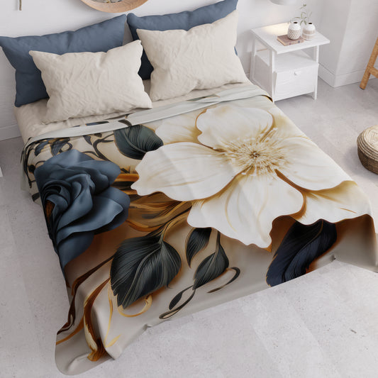 Copriletto Estivo, Coperta Leggera, Lenzuola Copriletto Flower Ceramic 04