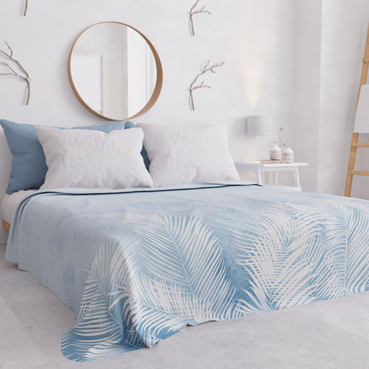 Copriletto Estivo, Coperta Leggera, Lenzuola Copriletto, Foglia Celeste
