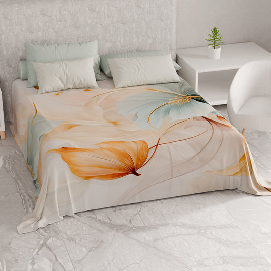 Telo Arredo Copridivano, Copriletto, Copritavolo e Copritutto in Microfibra | Fantasia Marble Flower