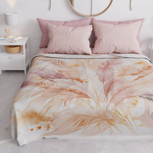 Copriletto Estivo, Coperta Leggera, Lenzuola Copriletto Palmwater Cipria