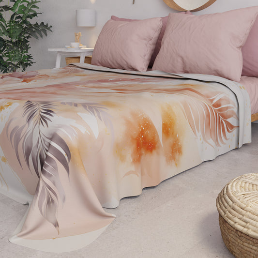 Copriletto Estivo, Coperta Leggera, Lenzuola Copriletto Palmwater Cipria
