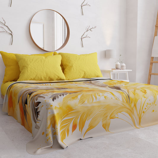 Copriletto Estivo, Coperta Leggera, Lenzuola Copriletto Palmwater Giallo
