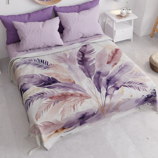 Copriletto Estivo, Coperta Leggera, Lenzuola Copriletto Palmwater Lilla