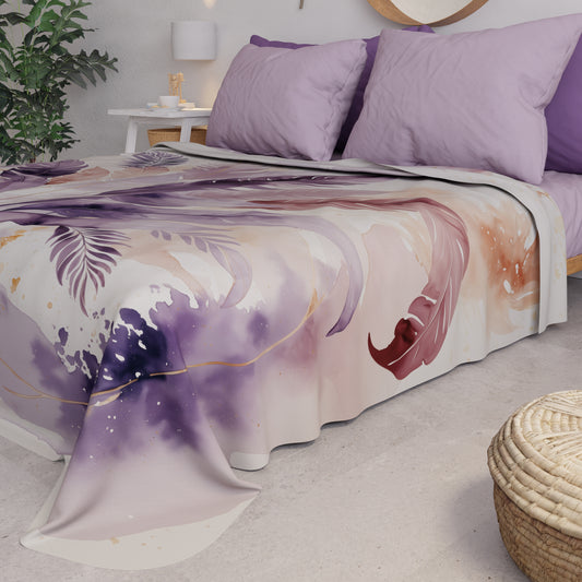 Copriletto Estivo, Coperta Leggera, Lenzuola Copriletto Palmwater Lilla