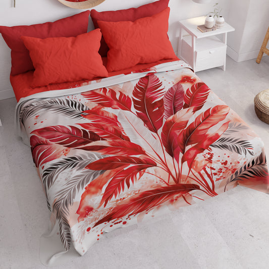 Copriletto Estivo, Coperta Leggera, Lenzuola Copriletto Palmwater Rosso