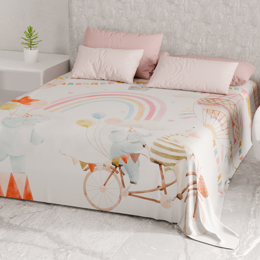 Telo Arredo Copridivano, Copriletto, Copritavolo e Copritutto in Microfibra | Fantasia Elephants