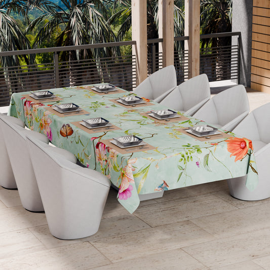 Telo Arredo Copridivano, Copriletto, Copritavolo e Copritutto in Microfibra | Fantasia Spring Acquamarina