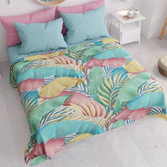 Copriletto Estivo, Coperta Leggera, Lenzuola Copriletto, Tropical Multicolor