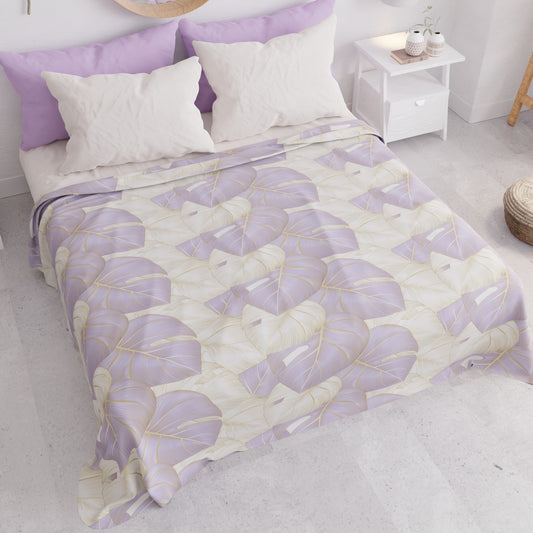 Copriletto Estivo, Coperta Leggera, Lenzuola Copriletto, Tropical Lilla e Oro