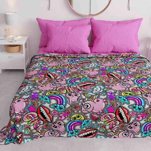 Copriletto Estivo, Coperta Leggera, Lenzuola Copriletto Murales Girl