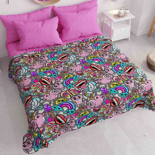 Copriletto Estivo, Coperta Leggera, Lenzuola Copriletto Murales Girl