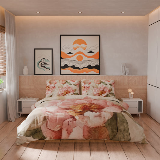 Housse de couette double, simple, une place et demie, florale F20