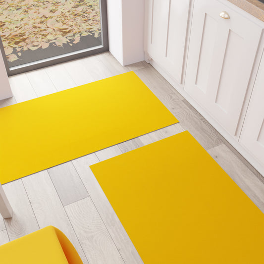 Tapis de cuisine, couloir de cuisine, uni Jaune