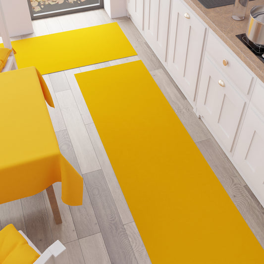 Tapis de cuisine, couloir de cuisine, uni Jaune