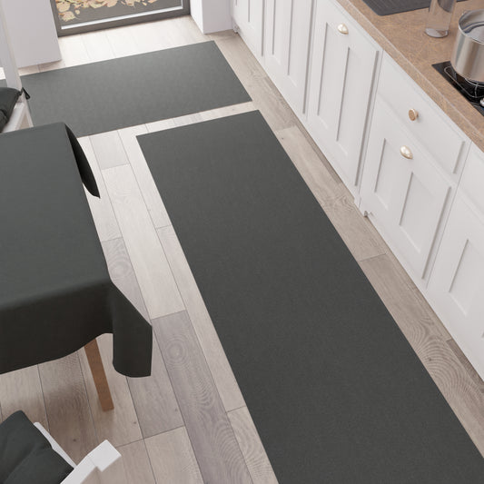 Tapis de cuisine, couloir de cuisine, uni Gris fumée